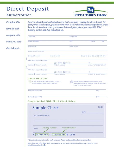 fifth third direct deposit form|fifth third bank deposit form.